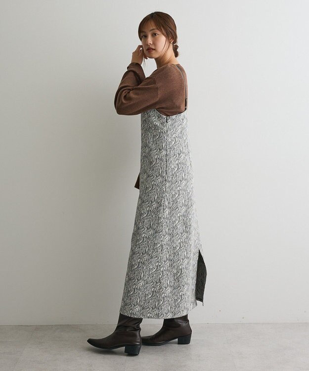 CRAFT STANDARD BOUTIQUE ゼブラ柄キャミワンピース Gray