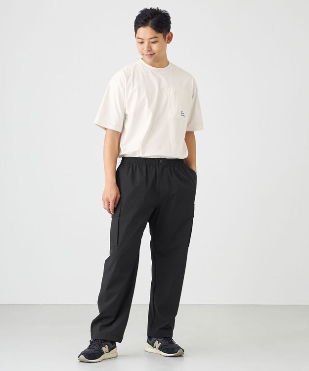 SHARE PARK MENS 【撥水・UVカット・ストレッチ・軽量 】ナイロンカーゴパンツ（Lサイズ） ブラック系