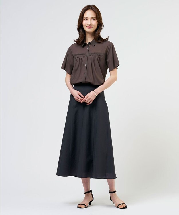 J.PRESS LADIES S シアードライトリコット シャツライク カットソー モカブラウン系