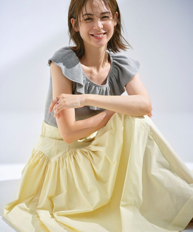 組曲 L 【組曲×setsuko sagittaire】カーヴィフレアスカート シャンパンベージュ系