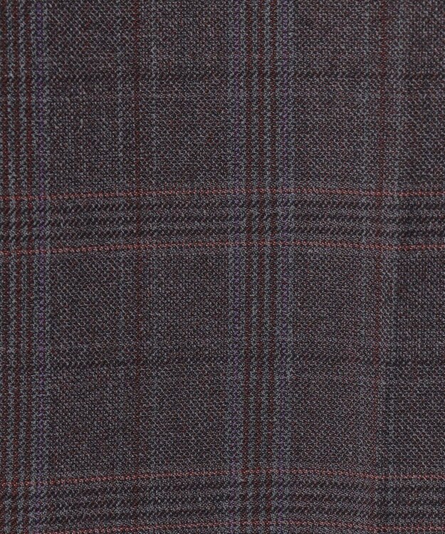 J.PRESS LADIES L 【洗える】T/Rアルガンシルクチェック テーパード パンツ グレーチェック系