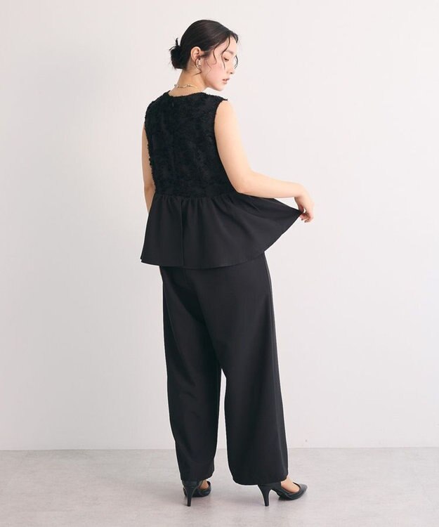 Green Parks ・Ｒａｉｌｍｅ　ジャカードペプラムサロペット Black