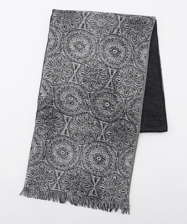 JOSEPH HOMME 新柄【上質素材】シルクカシミヤ　ブックストール / モスクパターンストール ブラック系5