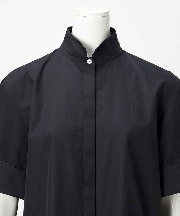 23区 【エステータ】THOMAS MASON ダブルカフス ハーフスリーブシャツ ブラック系