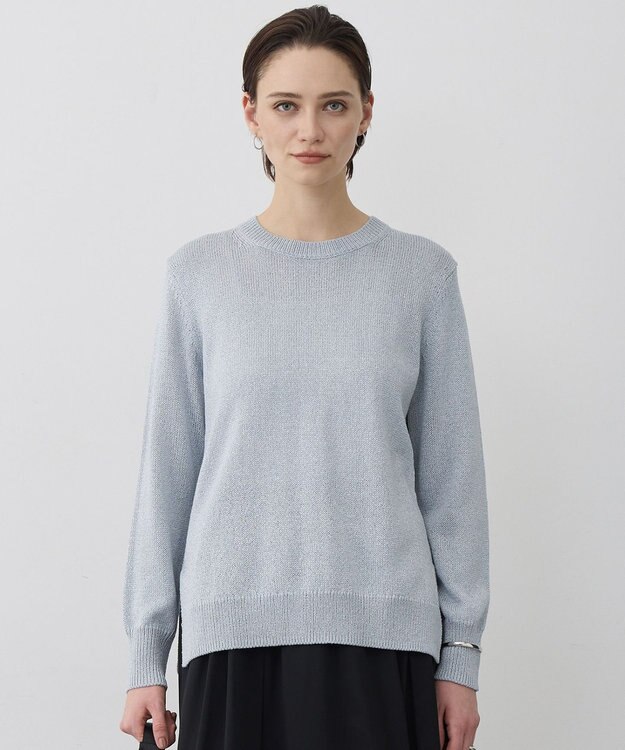 ICB L 【先行予約】 グロッシーペーパーブレンド クルーネックプルオーバー ライトデニム