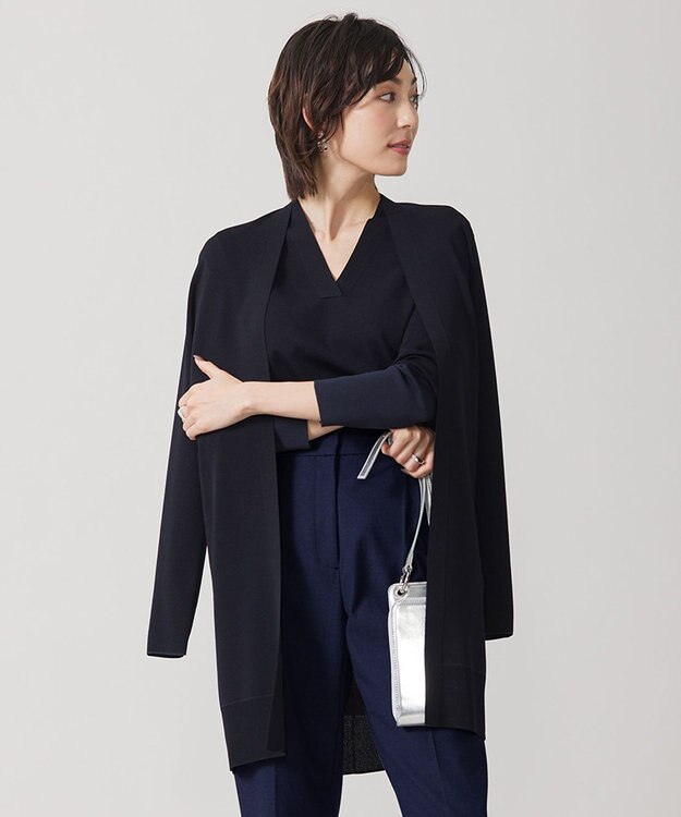 ICB 【洗える】 シンセティックフルニードル カーディガン ブラック系