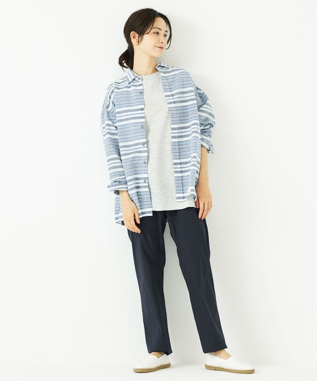 JOSEPH ABBOUD MOUNTAIN 【SPACE】OGビッグボーダー シャツ サックスブルー系2