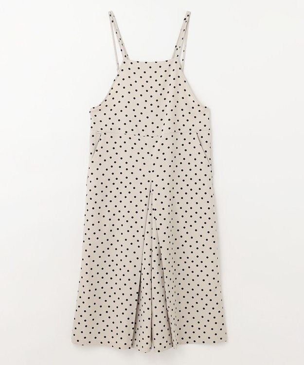 ANY 【洗濯機可/着丈調整可】ドットプリント サロペット ベージュベース