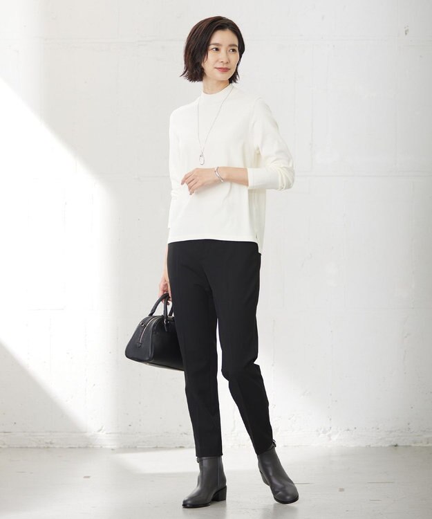 J.PRESS LADIES 【洗える】PRINCE ハイネック ニット ホワイト系