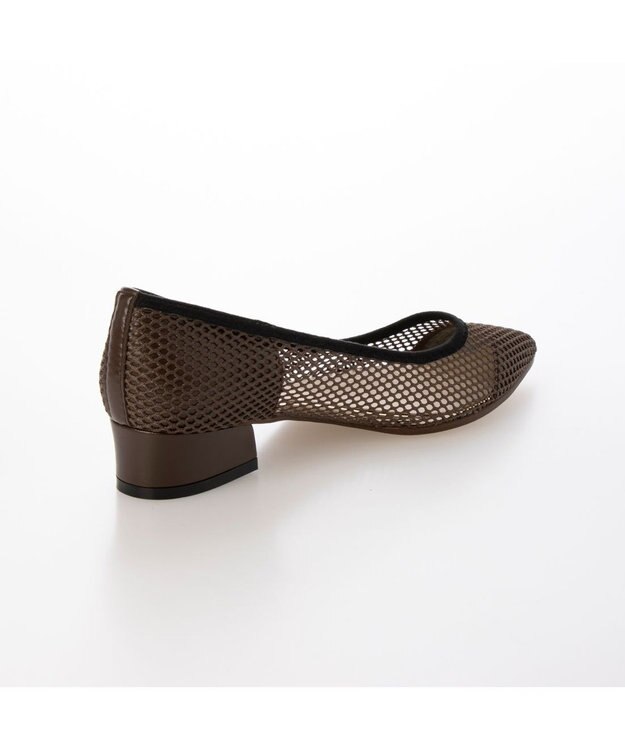 MODE ET JACOMO <carino>ポインテッドトゥメッシュパンプス ブラウン