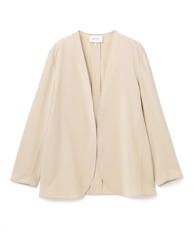 BEIGE， 【洗える/接触冷感/速乾/UVケア対応・Precious 8月号掲載】BATEAU / ボタンレスノーカラジャケット Beige