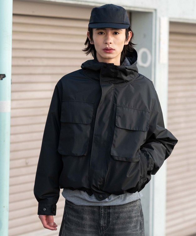 WEGO 【ユニセックス着用ITEM/アウトドア】フードシェルブルゾン ブラック