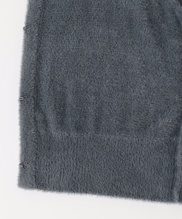 ANY SIS シャギーニット カーディガン チャコールグレー