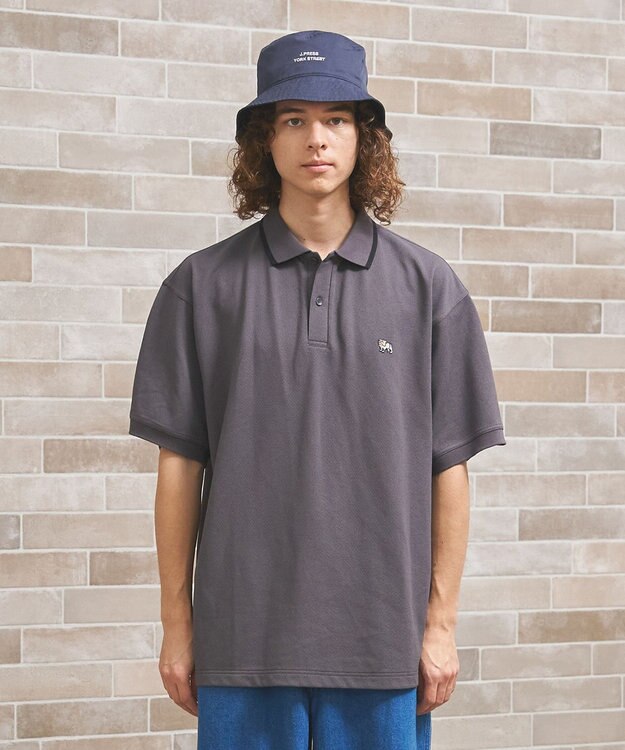 J.PRESS YORK STREET 【UNISEX】ブルドックワンポイント ポロシャツ グレー系