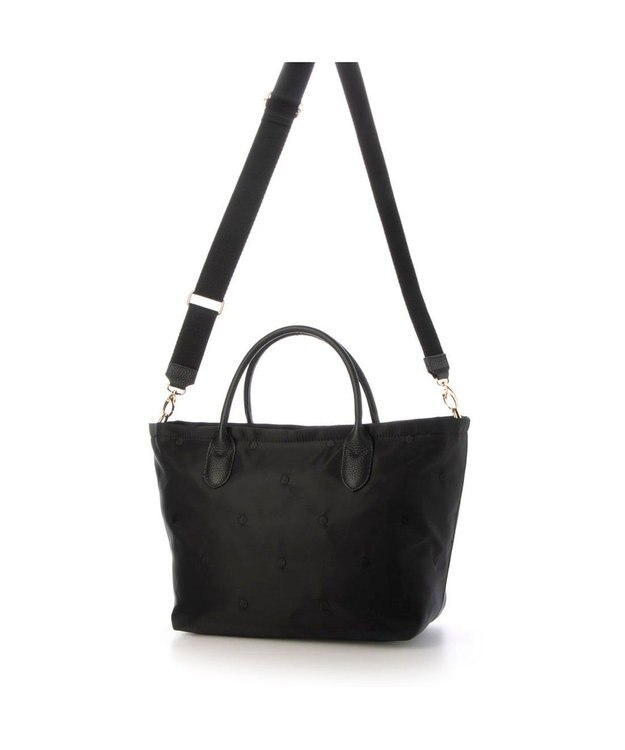 UNBILLION ペルケ perche / ナイロンドット刺繍2wayトート ブラック