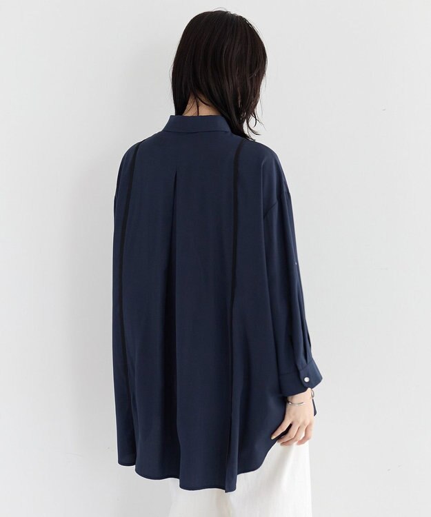 YECCA VECCA ストリングデザインシャツ Navy
