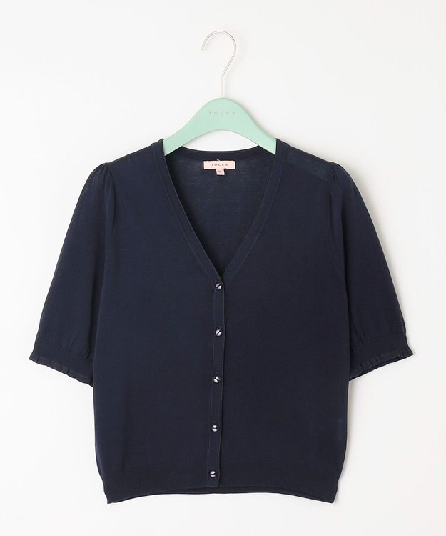 TOCCA 【洗える！】SWAN V NECK Vネック カーディガン ネイビー系
