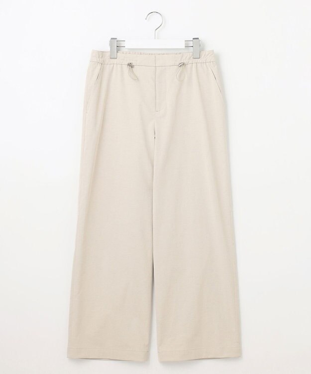 J.PRESS LADIES L 【洗える・吸水速乾・接触冷感】リネンツイル パンツ アイボリー系