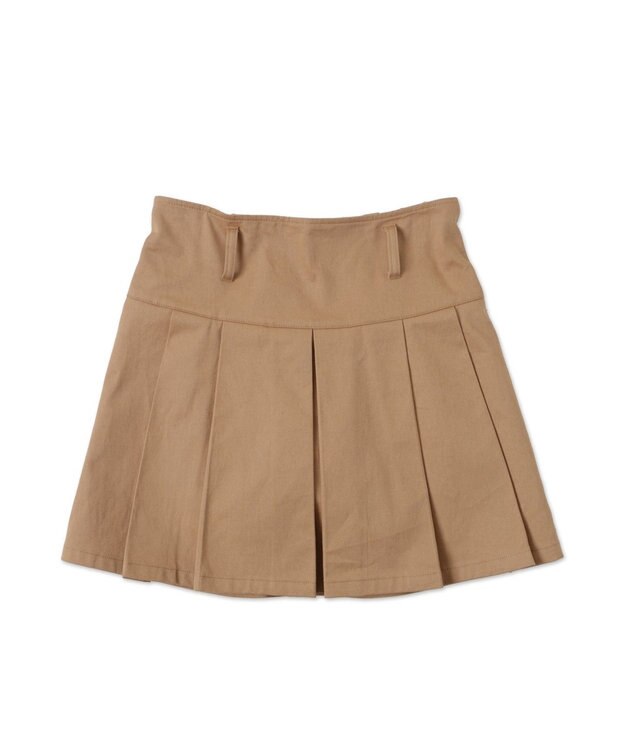 WEGO ベルト付チノプリーツスカパン ベージュ