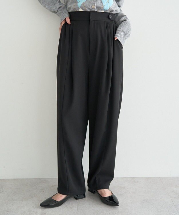 earth music&ecology タックコクーンパンツ Black