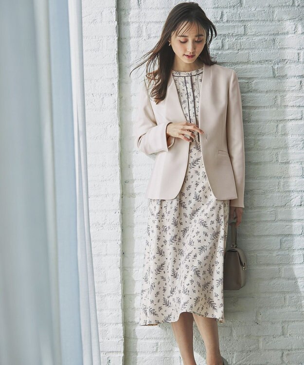 ANY SIS 【洗える】ミモザプリント ワンピース アイボリー系