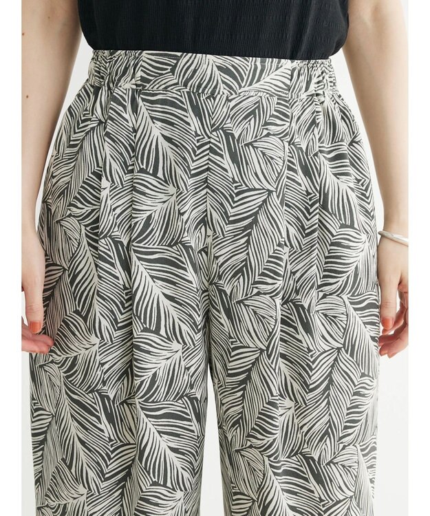 Green Parks アート柄イージーパンツ Charcoal Gray