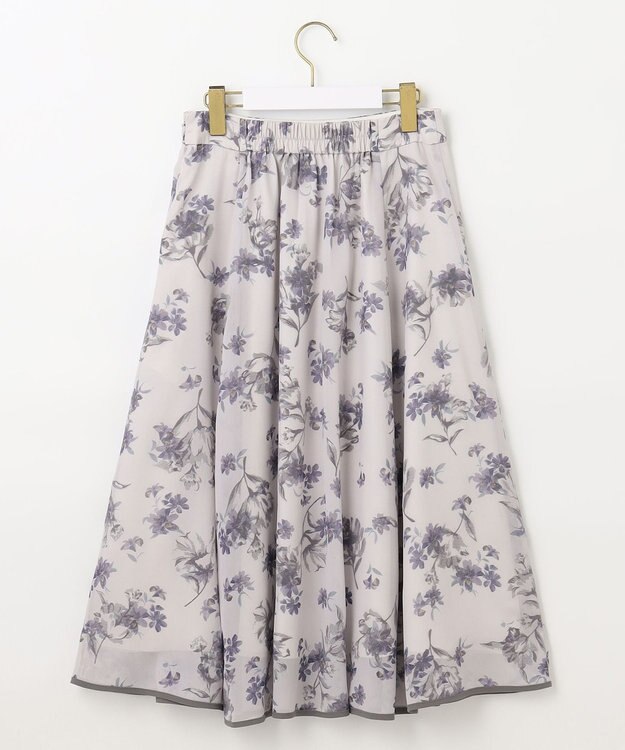 ANY SIS 【洗える】フロッキーオンフラワー スカート アイボリーベース