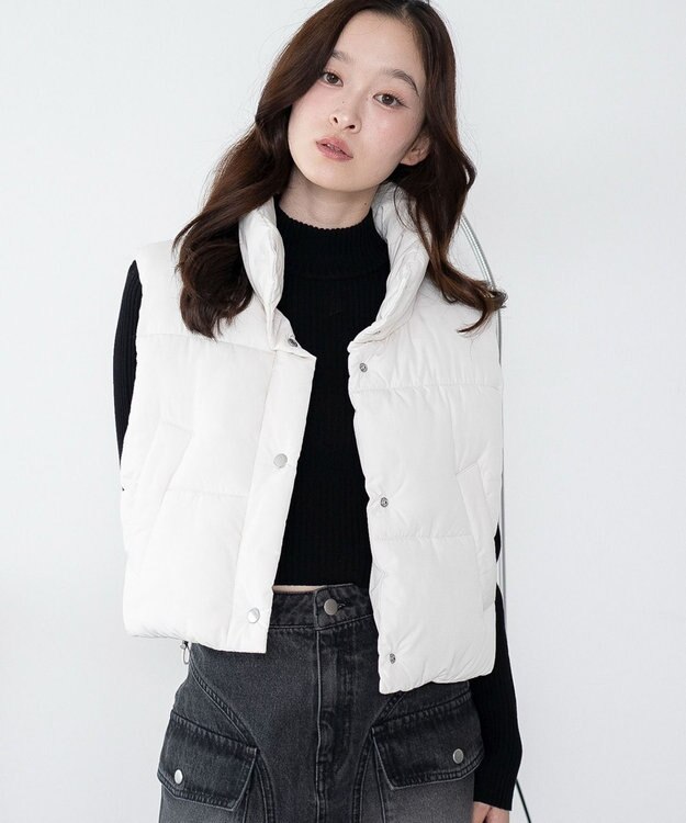 WEGO 【2025年秋冬新作】リブハイネックショートニット ブラック