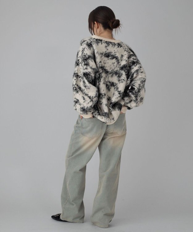 WEGO 【ユニセックス着用ITEM/ウエスト調整可】ストレートデニムパンツ デニム淡加工色