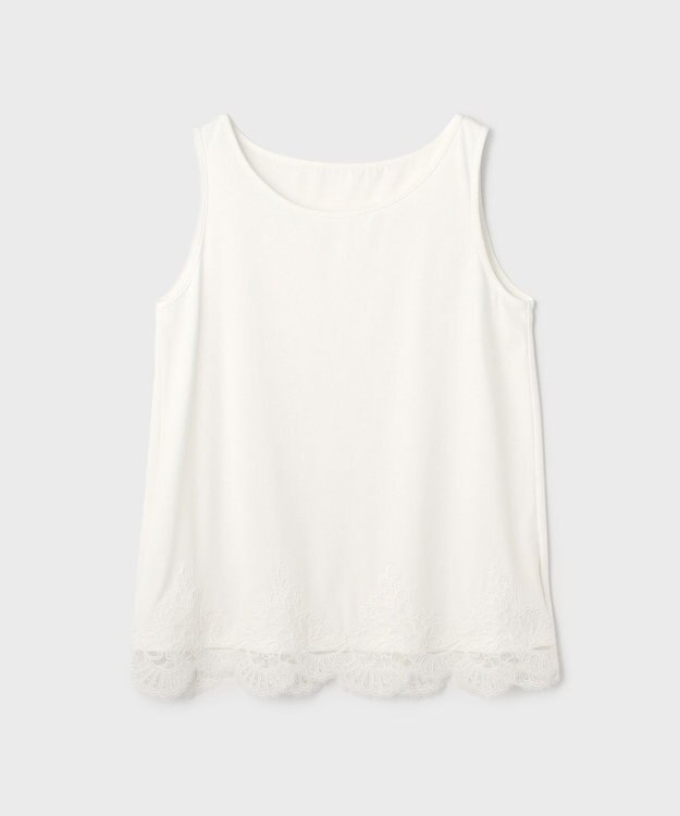 GRACE CONTINENTAL ヘムレースカットトップ ホワイト