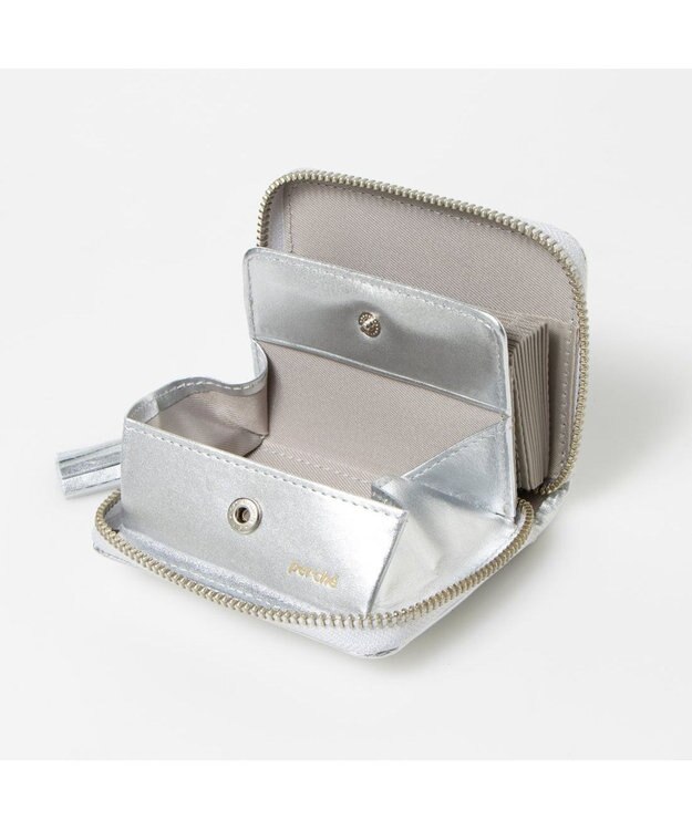 UNBILLION ペルケ perche / マルチスタッズ・ジャバラカードウォレット シルバー