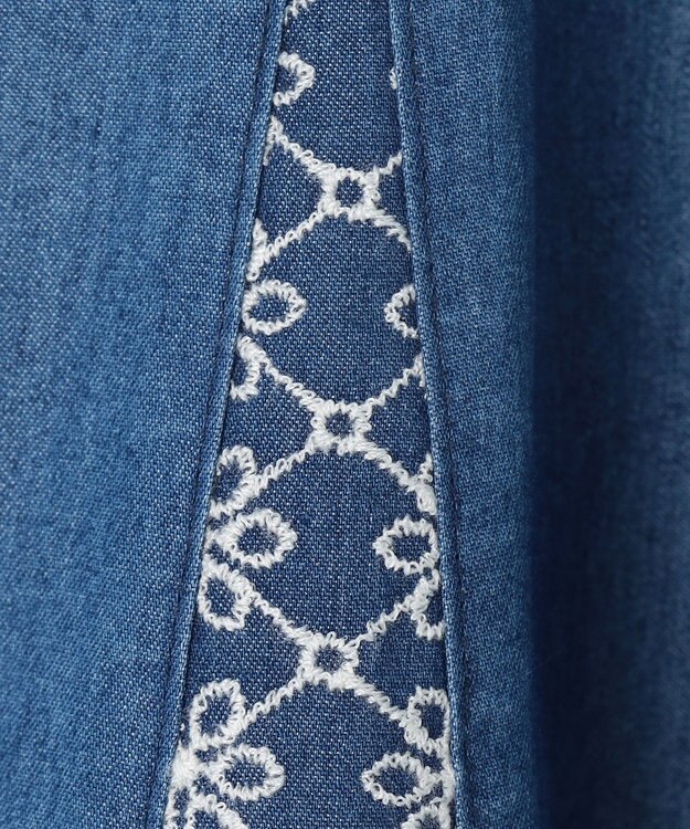 組曲 KIDS 【150-160㎝】レースコンビデニム キュロット ブルー