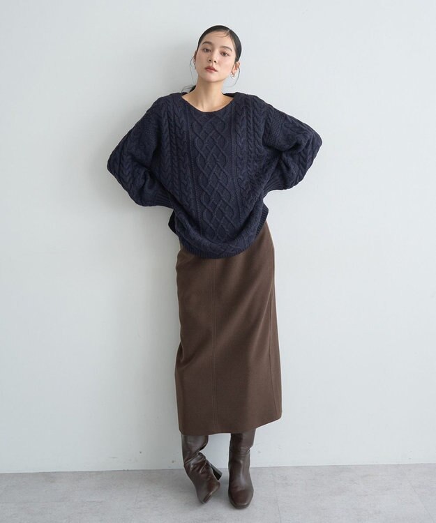 YECCA VECCA ケーブルニット Navy