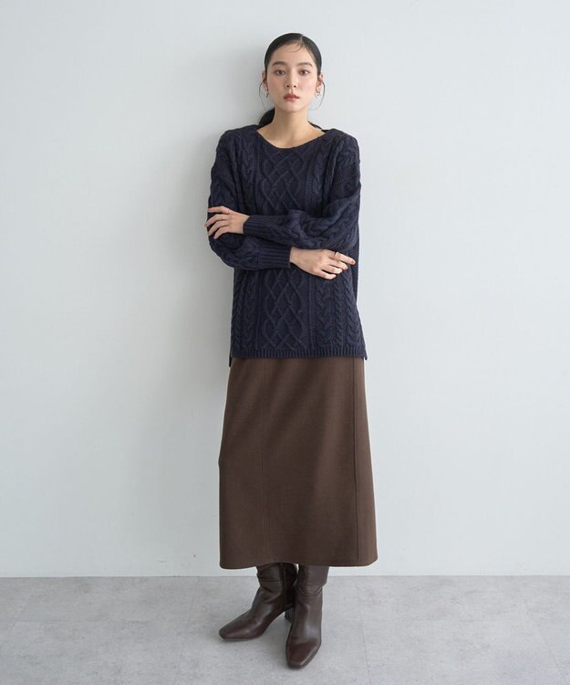 YECCA VECCA ケーブルニット Navy