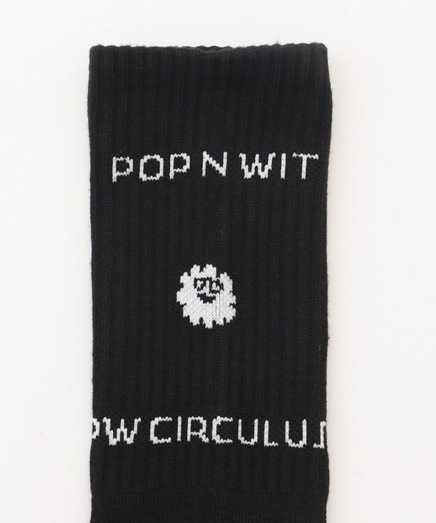 PW CIRCULUS 【虫よけ加工】【MEN】バックLOGOソックス ミドル丈 ゴルフ ブラック系