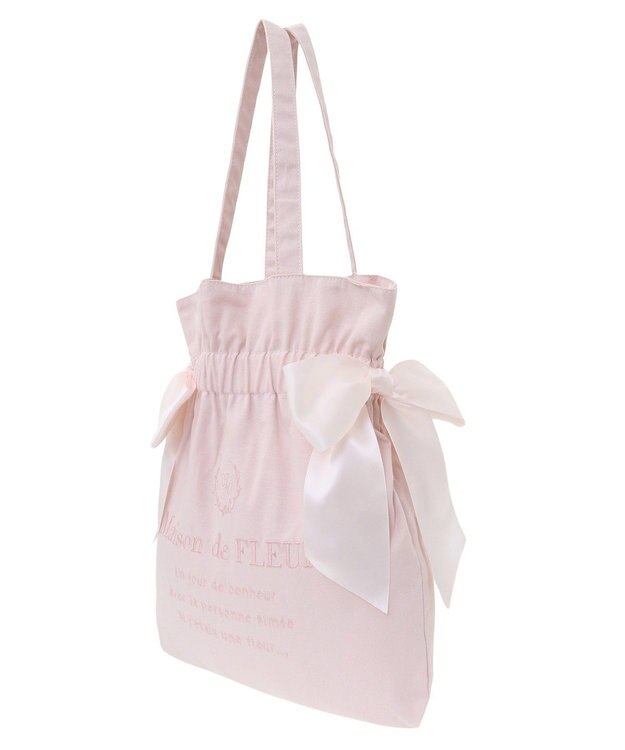 Maison de FLEUR EC限定 キャンバスダブルリボントートバッグ Light Blue