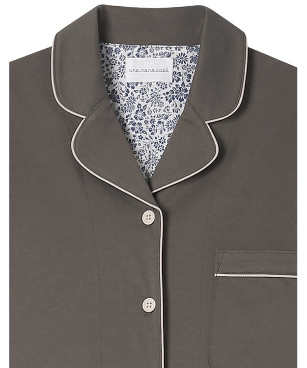 une nana cool 【綿100%】72/2 メガハイゲージパジャマ MADE WITH LIBERTY FABRIC ダークカーキ