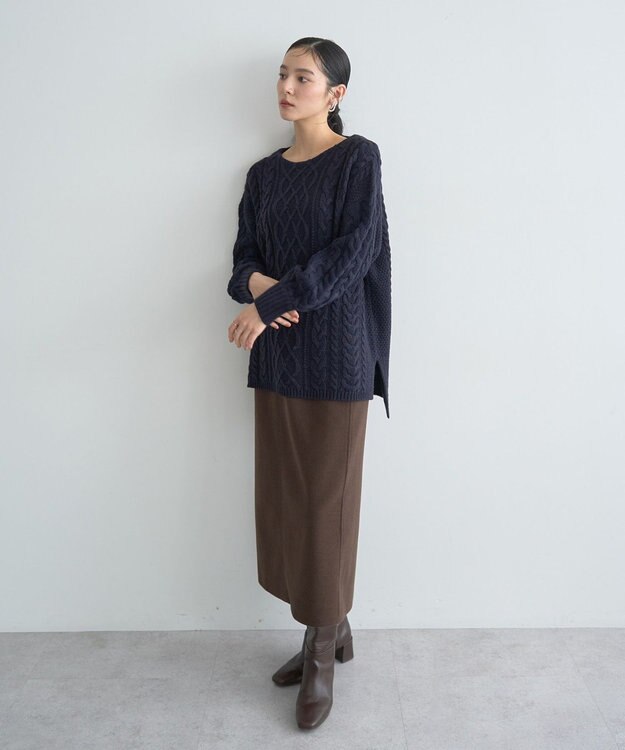 YECCA VECCA ケーブルニット Navy
