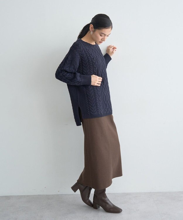YECCA VECCA ケーブルニット Navy