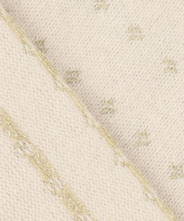 自由区 L ウールジャカードラメ ニット ベージュ系