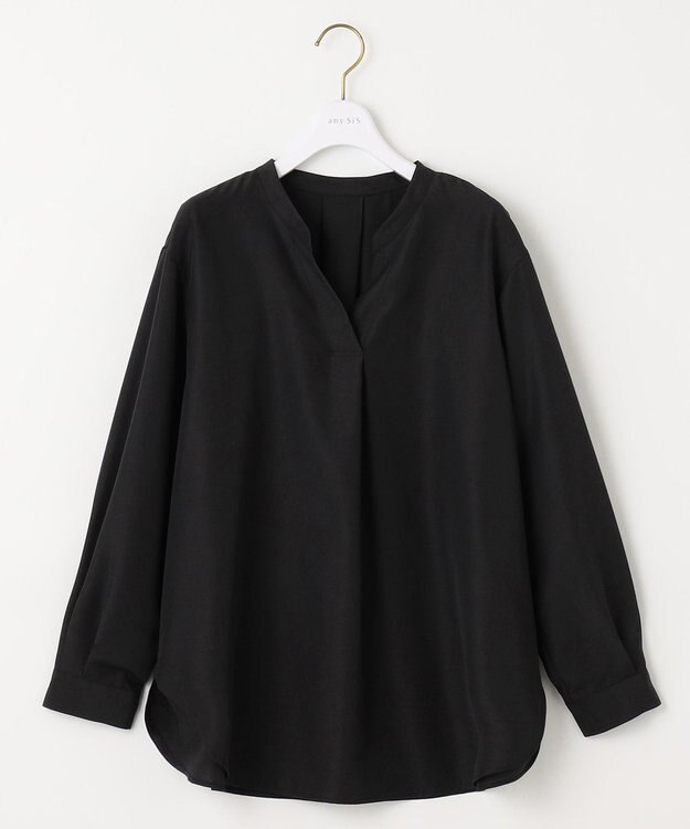 ANY SIS 【AIコラボ】スタンドカラースキッパー ブラウス ブラック