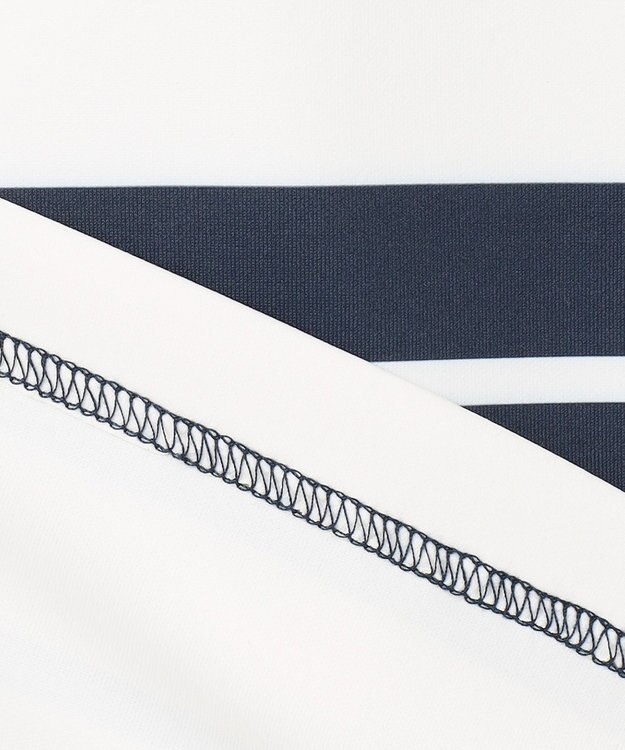 23区GOLF 【23Fondation】【吸水速乾/UVケア】ボーダー モックネック ネイビー系1