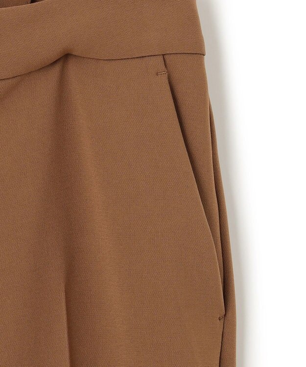 23区 トリアセダブルクロス ワイドストレート パンツ キャメル系