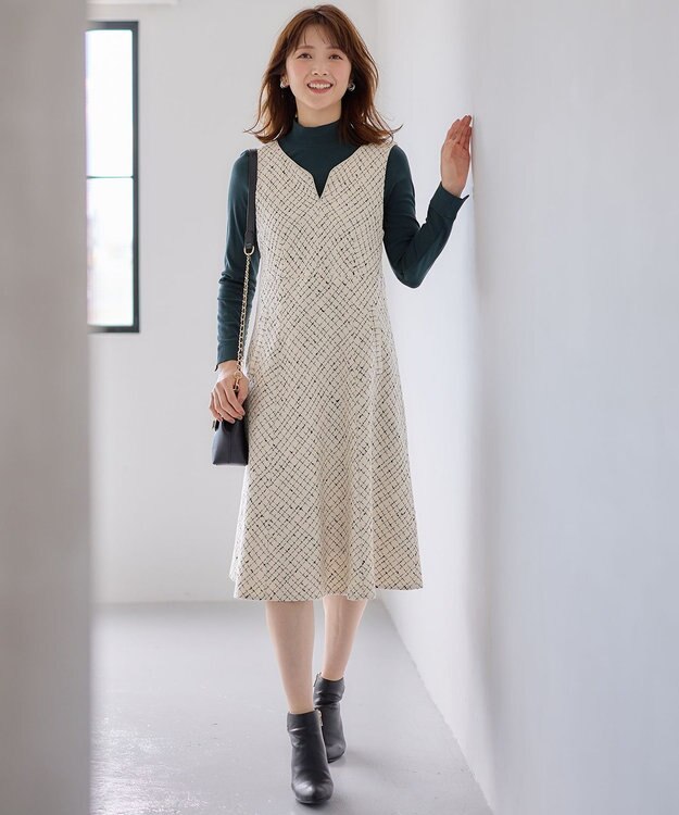 ANY SIS 【洗える】リブタートル カットソー ダークグリーン