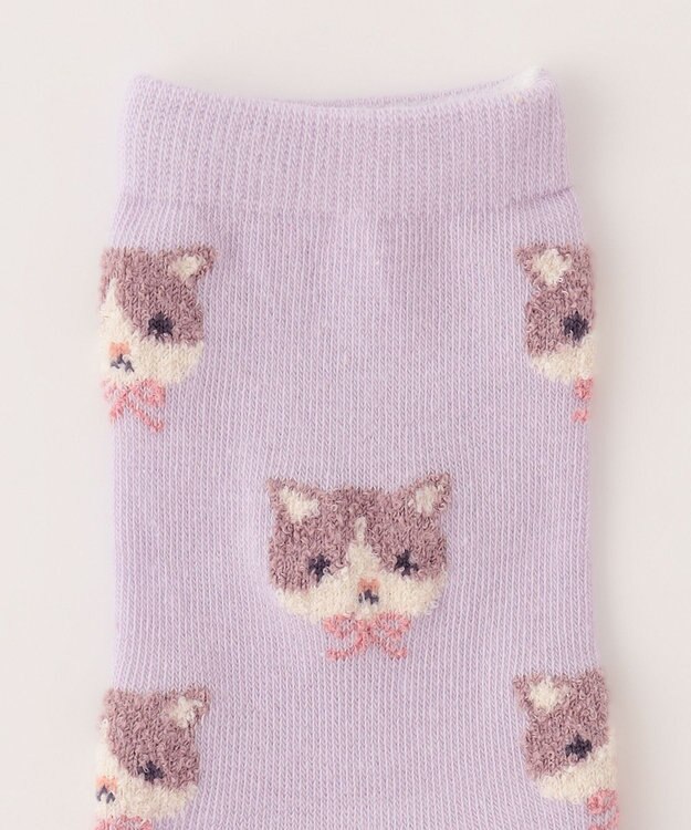 ANY KIDS 【3点セット】ソックス (ネコ) ライラック系