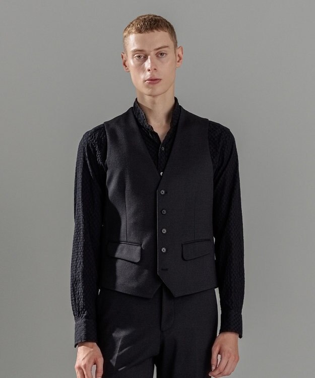 JOSEPH HOMME 【LEON 掲載】ウーステッドモックロディ ジレ グレー系1