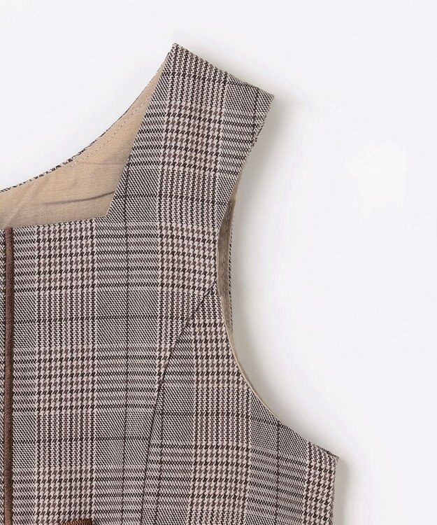 ANY KIDS メロディジャンパースカート ブラウン×チェック