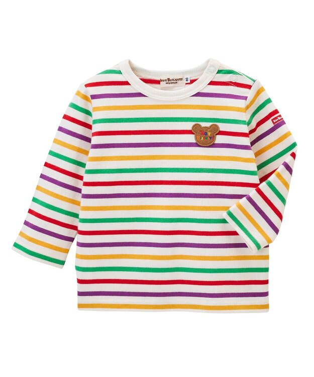 MIKI HOUSE HOT BISCUITS 【80-120cm】 ボーダー 長袖Tシャツ マルチカラー