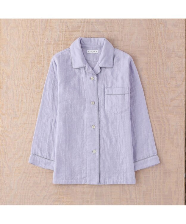 UCHINO マシュマロガーゼパイピングレディスパジャマ ダークブラウン