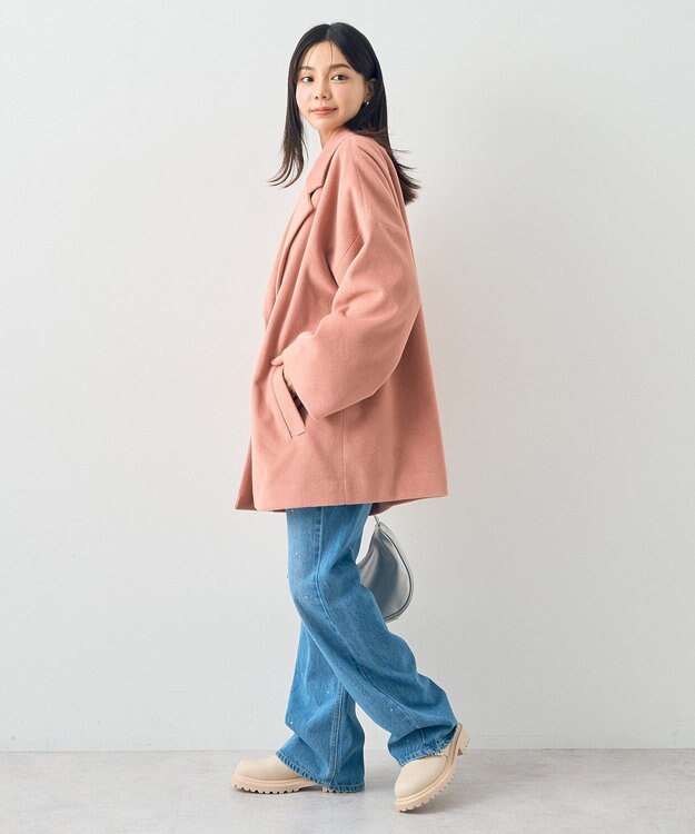 earth music&ecology オーバーテーラードジャケット　シャギー Pink